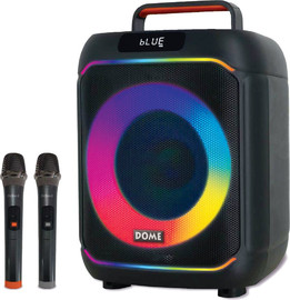 Dome בידורית 1200W BOOMIX-8 וופר 8 עם 2 מיקרופונים אלחוטיים שחור דום DOME