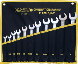 Kasco סט 11 מפתחות רינג פתוח דגם גרמני 3/8 – 1 אינצ‘ CR – V* - KASCO
