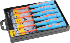 Kasco סט 6 מברגים שטוחים ארוכים לאלקטרוניקה CR – V - KASCO