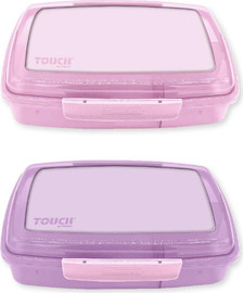 TOUCH טאץ קופסת אוכל מחולקת 2 קליפסים בנות