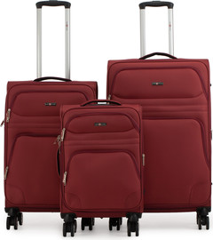 Swiss Voyager סט מזוודות בד 3 יח` 28| 24|20 Swiss Voyager Castlegate נפח מוגדל צבע בורדו