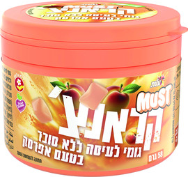 מאסט קראנצ' גומי לעיסה ללא סוכר בטעם אפרסק