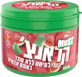 מאסט קראנצ' גומי לעיסה ללא סוכר בטעם אבטיל