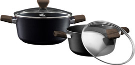 Food Appeal מארז סירים 20/24 ס"מ +MISTY WALNUT CASUAL ידיות בגימור עץ כהה מבית Food appeal