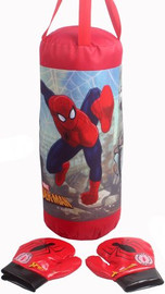 BS Toys שק איגרוף לילדים 53 ס"מ, כולל כפפות איגרוף בעיצוב של ספיידרמן