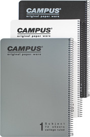 CAMPUS קמפוס 80 גרם B/G/W מחברת ספירל נושא A4 1 =