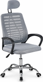 SWISS כיסא מנהלים רשת מודרני עם משענת ראש מבית SWISS SKY - אפור