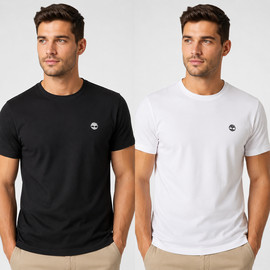 TIMBERLAND מארז זוג חולצות טי-שרט Timberland - שחור + לבן - XL