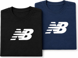 New Balance מארז 2 חולצות טישרט NEW BALANCE - שחור + כחול נייבי