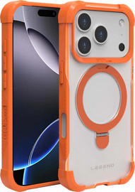 Gripcase כיסוי Grip Case Legend תומך MagSafe ל- Apple iPhone 17 Pro Max - צבע שקוף כתום