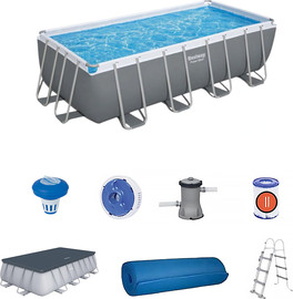 BESTWAY בריכה מלבנית אולטרה 100*201*404 דגם 56441 - חבילה הכל כלול עם מזרון פלציב כלורינטור וכיסוי