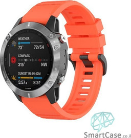 SmartCase רצועת סיליקון 26mm QuickFit לשעוני גרמין פניקס אדום