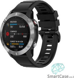 SmartCase רצועת סיליקון 26mm QuickFit לשעוני גרמין פניקס שחור