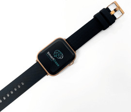 SmartCase רצועת סיליקון Slim לאפל ווטש 40/41/42mm שחור עם אבזם Rose Gold