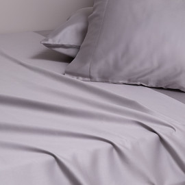 Laura Ashley סט מצעים 100% כותנה סאטן 300 - אפור - סט מצעים יחיד