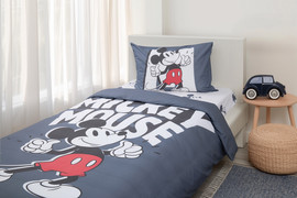 Disney מצעי ילדים ונוער 100% כותנה - סט מיקי אפור