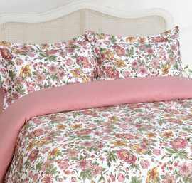 Laura Ashley סט מצעים יחיד- דגם Lambton Garden- סט מצעים סאטן Laura Ashley