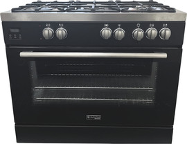 אלקטרה תנור משולב כיריים 5 מבערים 90 ס"מ Electra CZ96CHQ-EL9990BL - צבע שחור