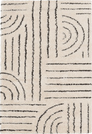 BuyCarpet שטיח גיפסי 51521-360 גיאומטרי לבן/שחור