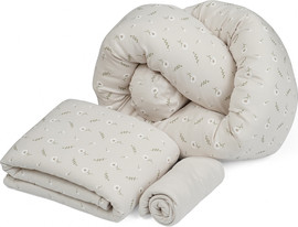 Olimoli סט מצעים לעריסה נצמדת ליין גינה אורבנית – Open Side Crib Set