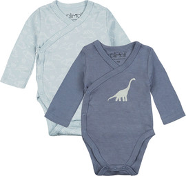 Olimoli מארז זוג בגדי גוף מודפס בנים – Baby Body Suit 2 PCS