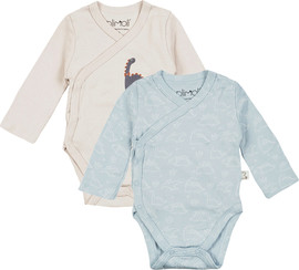 Olimoli מארז זוג בגדי גוף מודפס בנים – Baby Body Suit 2 PCS