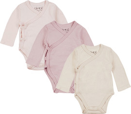 Olimoli מארז שלישיית בגדי גוף חלק בנות – Baby Body Suit 3 PCS