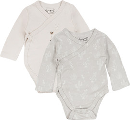 Olimoli מארז זוג בגדי גוף מודפס יוניסקס – Baby Body Suit 2 PCS