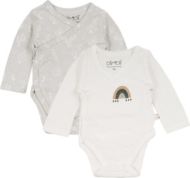 Olimoli מארז זוג בגדי גוף מודפס יוניסקס – Baby Body Suit 2 PCS