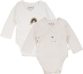 Olimoli מארז זוג בגדי גוף מודפס יוניסקס – Baby Body Suit 2 PCS