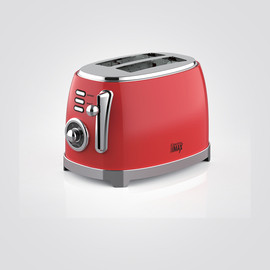 EletctroMax טוסטר מצנם קופץ רטרו 2 פרוסות אדום 850W