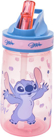 Disney בקבוק פלסטיק 400 מ''ל עם צמיד - סטיץ פסטל