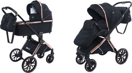 Infanti עגלת תינוק משולבת כולל אמבטיה וטיולון דגם Legacy LX צבע העגלה רוזגולד-שחור