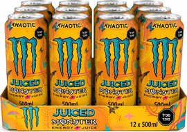 MONSTER ENERGY מונסטר כאוטי משקה אנרגיה מוגז עם מיצי פירות טרופיים - מגש 12 יחידות