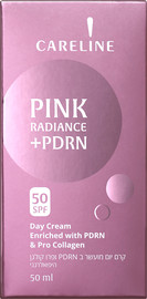 CARELINE PINK RADIANCE קרם לחות SPF 50 מועשר בפרו קולגן