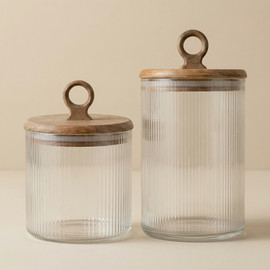 DECOROZ צנצנת זכוכית פסים Boutique 600 מ"ל