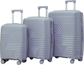 CAMP&GO סט 3 מזוודות קשיחות 20", 24" ו-28" Camp&Go קאמפ אנד גו LUGGAGES SET כחול בהיר