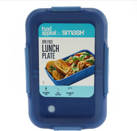Food Appeal אחסונית ארוחה מלבנית עם מפריד/מחלק 1.0 ל' כחול Food appeal by Smash / Adult / Microwave