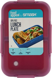 Food Appeal אחסונית ארוחה מלבנית עם מפריד/מחלק 1.0 ל' ורוד Food appeal by Smash / Adult / Microwave