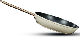 Food Appeal מחבת 24 ס"מ ENIGMA NONSTICK קרם ידיות שמפניה מבית Food appeal