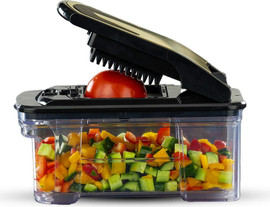 Food Appeal קוצץ ירקות ופירות CUBE MASTER PRO הכולל 2 להבים ומגירה שחור/זהב
