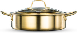 Food Appeal סיר נמוך נירוסטה בגימור זהב 36X10 ס"מ 8 ליטר CROWN מבית Food appeal