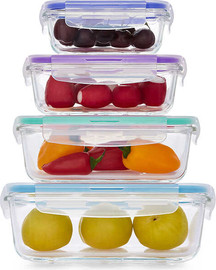 Food Appeal סט קופסאות אחסון 4 חל' זכוכית Glass Cloc - מבית Food Appeal