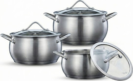 Food Appeal סט בישול 6 חלקים נירוסטה סירים 18/20/26 ס"מ  BELLA מבית Food