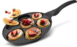 Food Appeal מחבת 26 ס"מ 7 שקעים עמוקים להכנת פנקייק יפני BLACK MARBLE מבית Fooda appeal