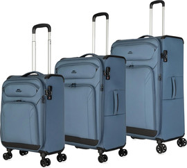 Slazenger סט מזוודות בד פרמיום בגודל ענק 19"+25"+31" ,  של המותג SLAZENGER דגם New York II XL צבע Grey
