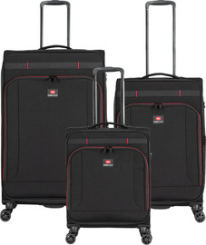 Cabin fly סט מזוודות בד מתרחבות אולטרא לייט ״28+״24+״20 מבית המותג ®CABIN FLY דגם SkyLite צבע שחור