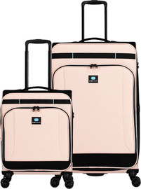 Cabin fly זוג מזוודות בד גדולה וטרולי עליה למטוס ״28 + ״20 מתרחבות אולטרא לייט מבית המותג ®CABIN FLY דגם SkyLite צבע ורוד