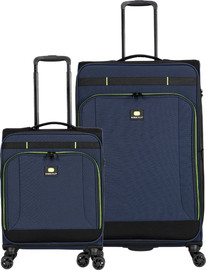 Cabin fly זוג מזוודות בד גדולה וטרולי עליה למטוס ״28 + ״20 מתרחבות אולטרא לייט מבית המותג ®CABIN FLY דגם SkyLite צבע נייבי