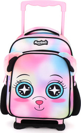 MARSHMELO סט תיק גן עם טרולי מובנה 5 ב 1 דגם פנדה מסדרת Dreamland Trolly set מבית Marshmelo צבע ורוד